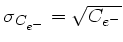 $ \sigma_{C_{e^-}}=\sqrt{C_{e^-}}$