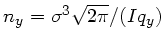 $ n_y = \sigma^3\sqrt{2\pi}/( I q_y )$